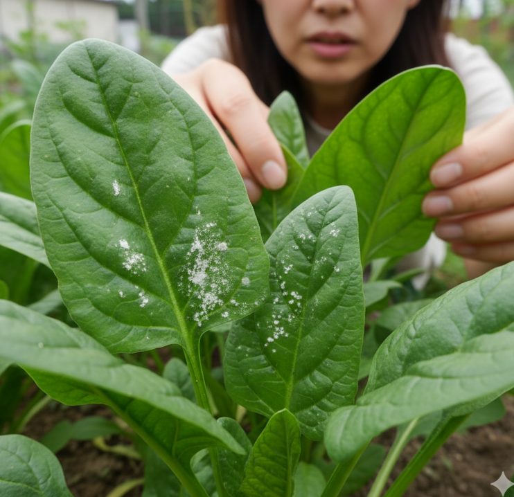 ほうれん草の白い斑点、その正体と見分け方