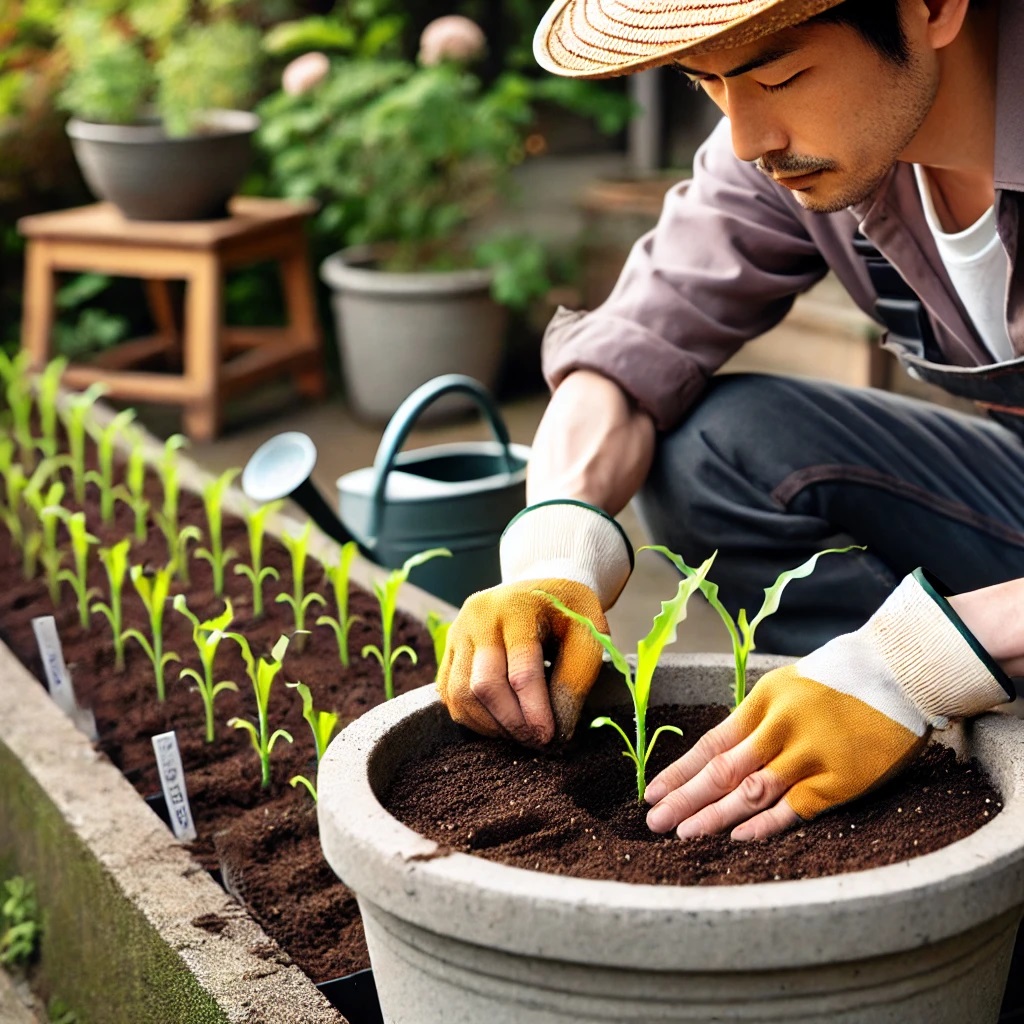 苗の植え付けと間隔