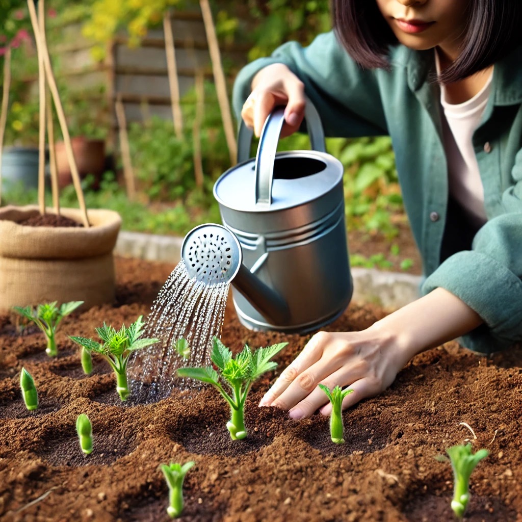 オクラの種まきと発芽時の水やり