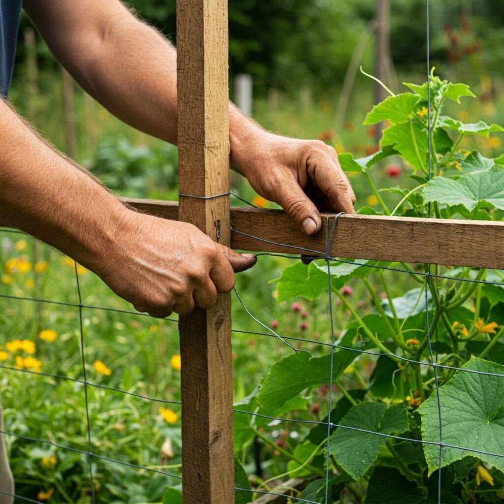 100均アイテムを使った支柱作り