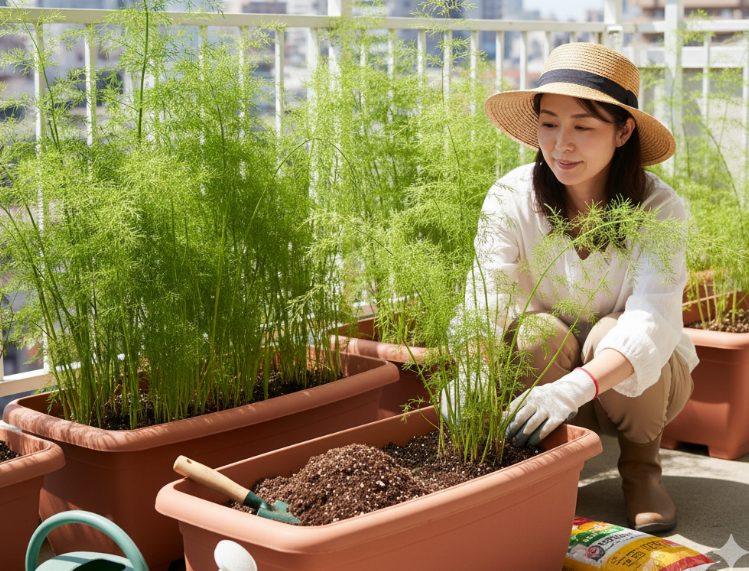 アスパラガス栽培プランター植え替えの基本