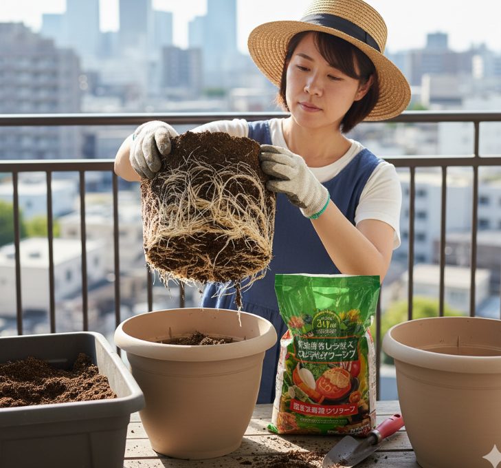 アスパラガス栽培プランター植え替えの実践
