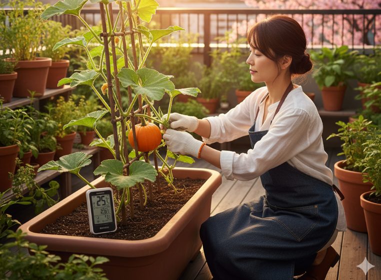 プランターでかぼちゃを食べた種から育てる