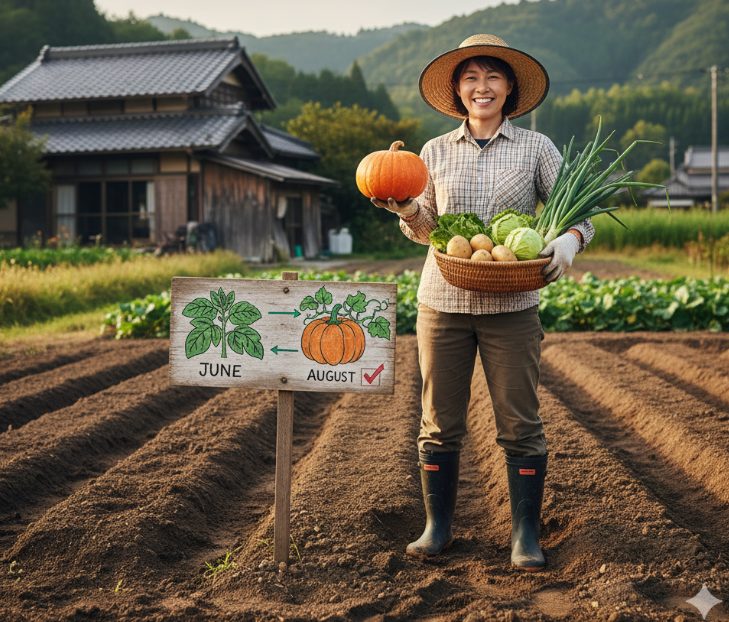 6月収穫野菜の後作として栽培