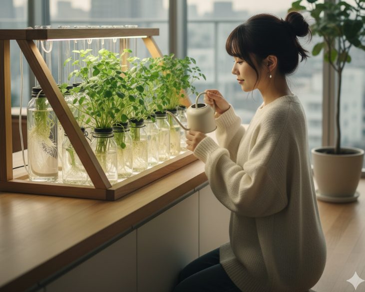 室内で楽しむ水耕栽培