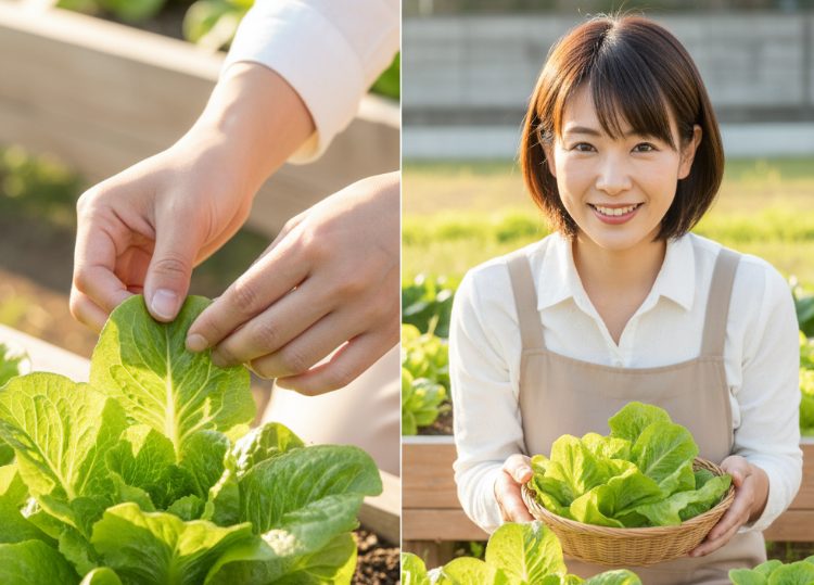 収穫は外葉からちぎるのがコツ