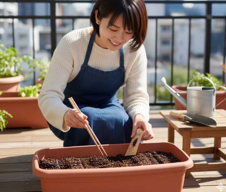 プランターで種から育てる手順