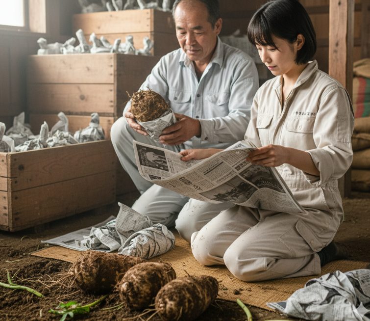 里芋の長期保存は土付きがポイント