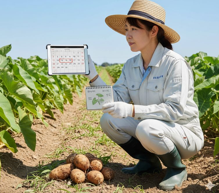 里芋収穫の目安となる栽培期間