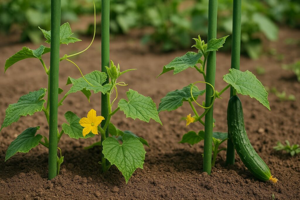 ネットなしでの支柱の立て方