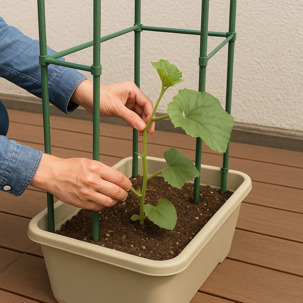 メロン栽培でプランターと支柱を使った正しい設置と育て方の基本