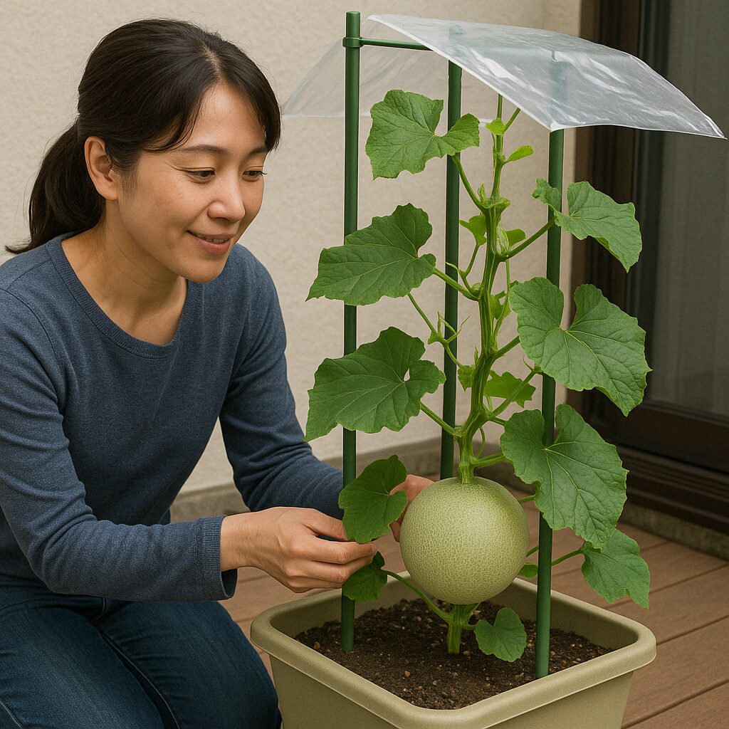 プランターと支柱でメロン栽培を成功に導く環境づくりと管理法
