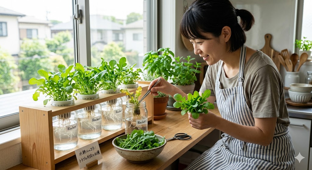 ルッコラ水耕栽培のトラブル解決と収穫