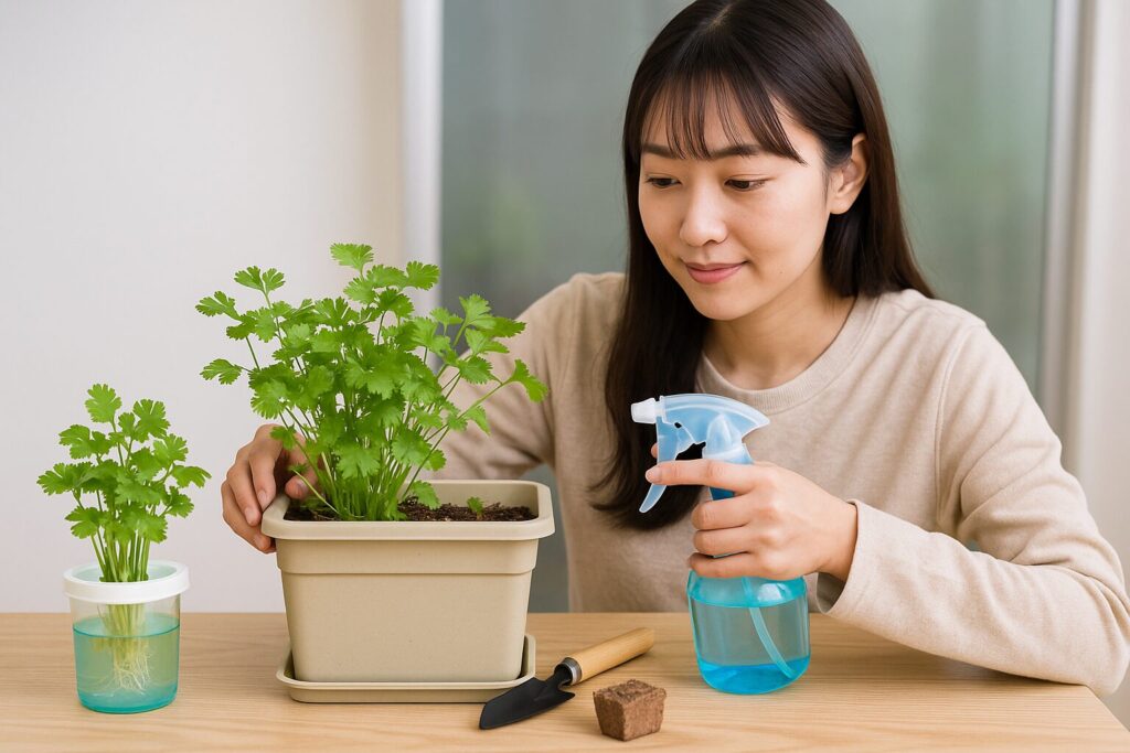 パクチー栽培の難しさを解消するための育て方と便利アイテム