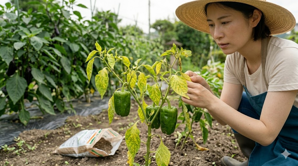 肥料切れや株の疲れによる栄養不良