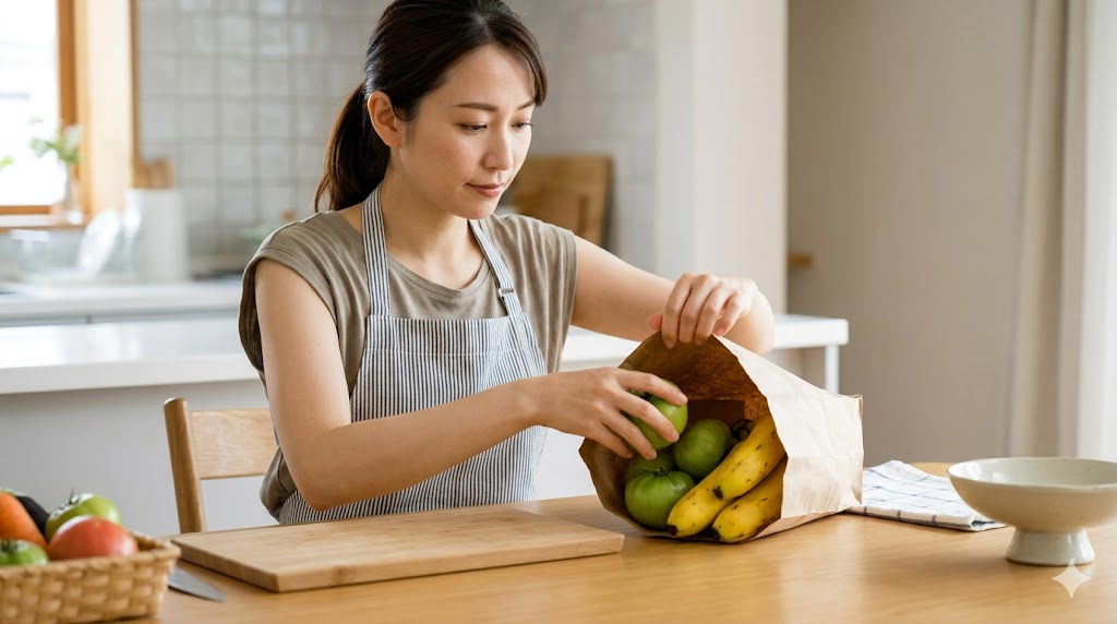 収穫後に室内で追熟させる裏技